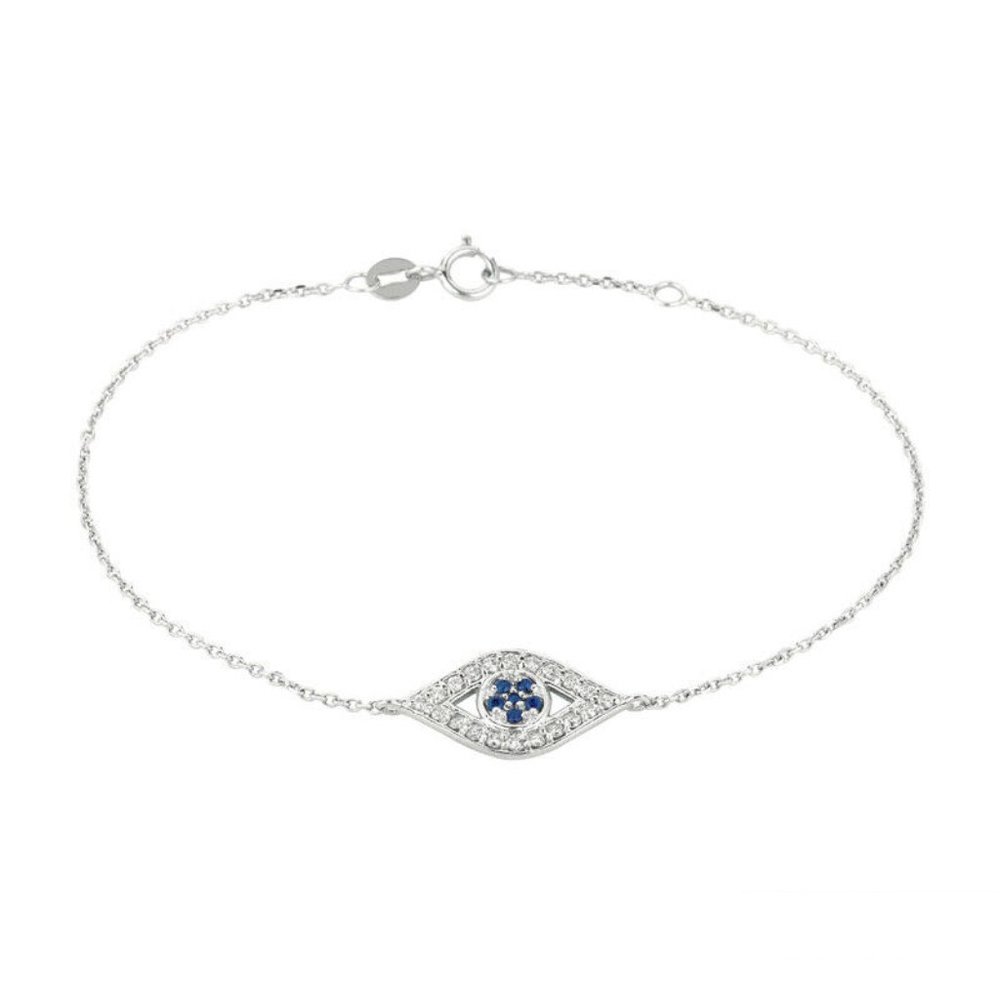 0.34 Carat Diamond and Sapphire Eye Bracelet